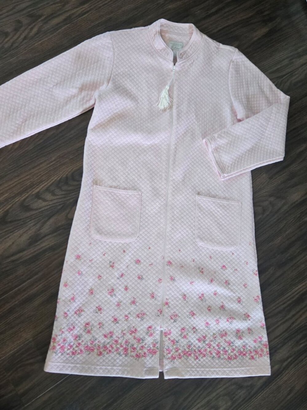 CHARTER CLUB Intimates Collection Pastel Pink Floral Quilted Robe NWOT/SIZE XS